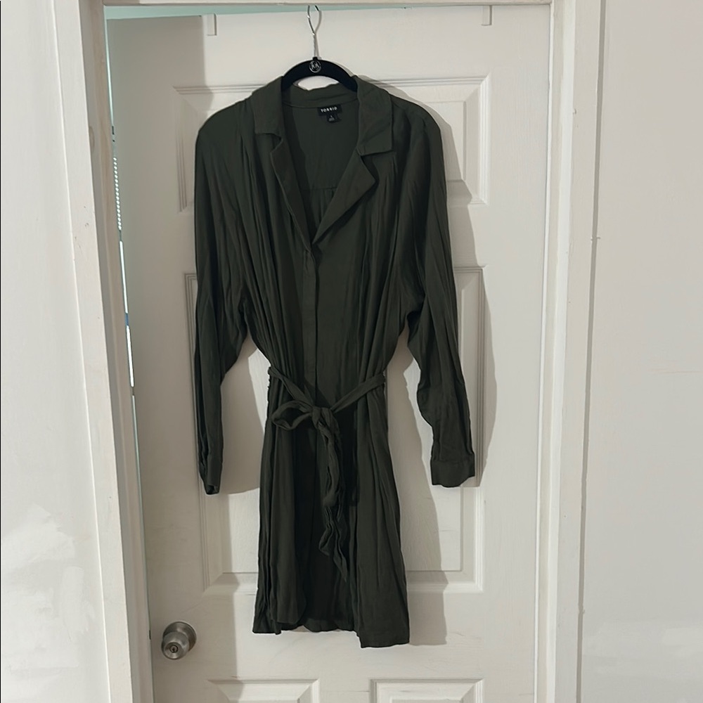 Torrid Women's Olive Green Shirt Dress Size XL